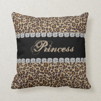Coussin Cadeau de princesse Cheetah Bling Look Pillow