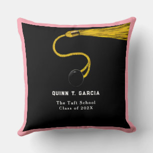 Coussin Cadeau de remise de diplômes personnalisé rose