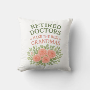 Coussin Cadeau de retraite floral pour la meilleure grand-
