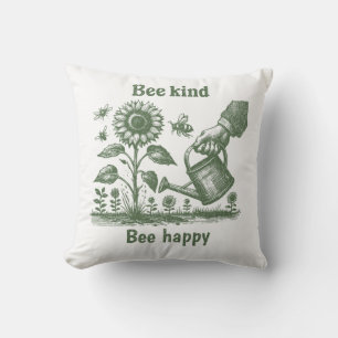 Coussin Cadeau de soignant de tournesol heureux abeille ge