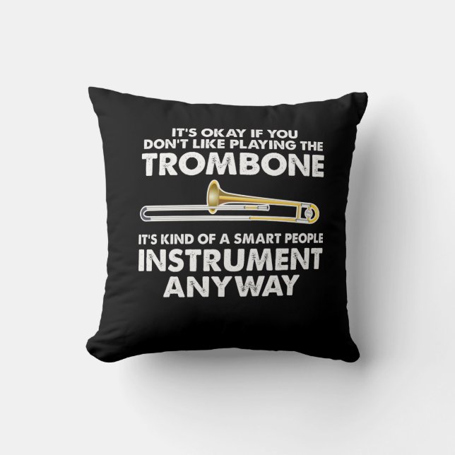 Coussin Cadeau de trombone - orchestre futé d'instrument (Recto)