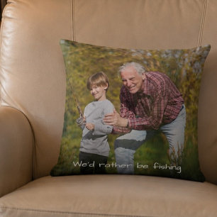 Coussin Cadeau de vacances de photo de pêche amusant grand