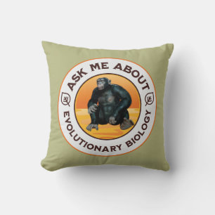 Coussin Cadeau d'humour sur l'évolution pour professeur de