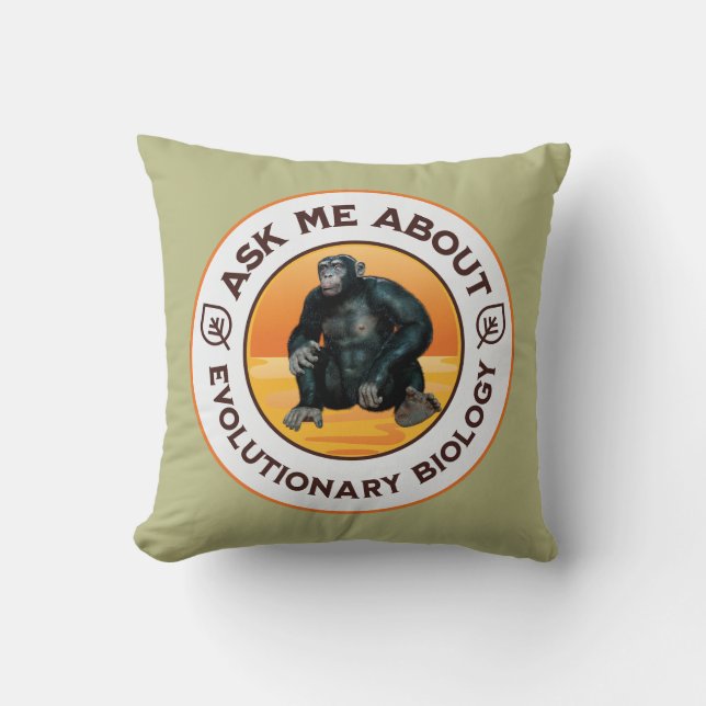 Coussin Cadeau d'humour sur l'évolution pour professeur de (Recto)
