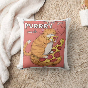 Coussin Cadeau drôle pour amateur de chats Je t'aime beauc