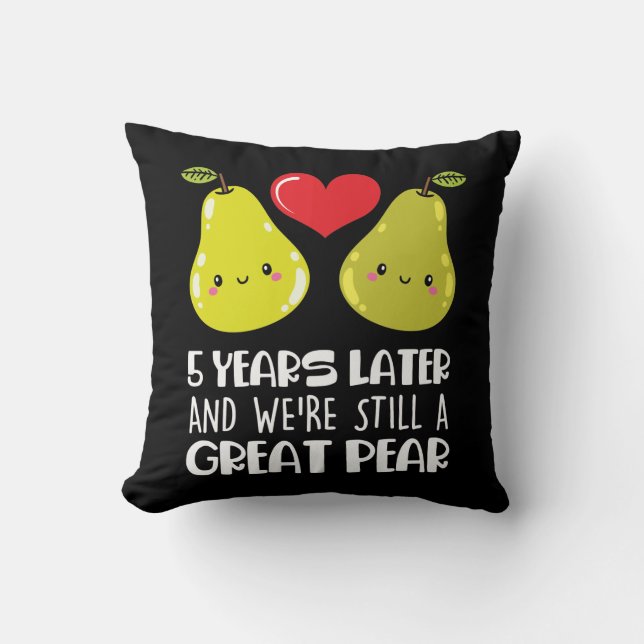Coussin Cadeau du 5e Mariage-Anniversaire d'un couple mari (Recto)