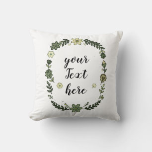 Coussin Cadeau floral vert