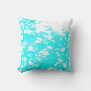 Coussin Cadeau Moderne de Motif Abstrait Bleu Turquoise Bl