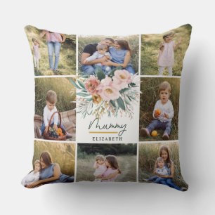 Coussin cadeau momie 8 photo rose girly belle florale
