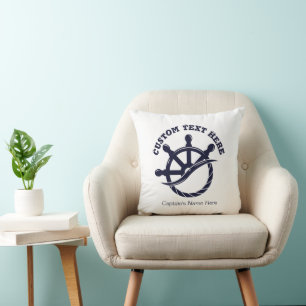 Coussin Cadeau nautique de bateau de capitaine personnalis