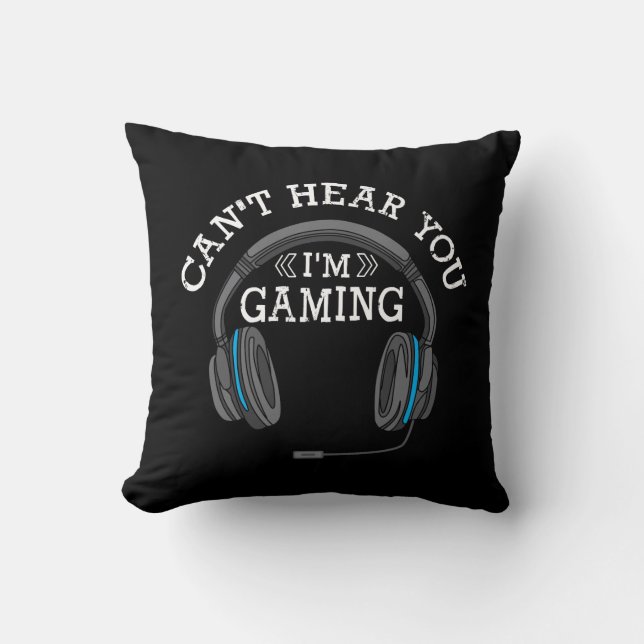 Coussin Cadeau nerd du jeu Im d'écouteurs frais de Gamer (Recto)