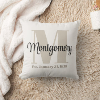 Coussin Cadeau personnalisé avec initiale du nom de famill