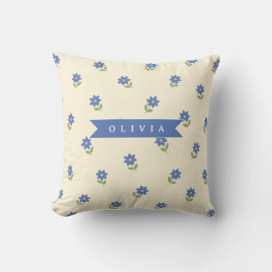 Coussin Cadeau personnalisé avec motif de fleur sauvage bl