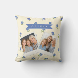 Coussin Cadeau personnalisé avec motif de fleur sauvage bl