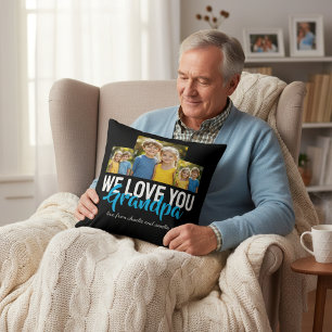Coussin Cadeau personnalisé avec photo de grand-père, desi