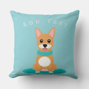 Coussin Cadeau Personnalisé Chien de Dessin Animé Mignon N