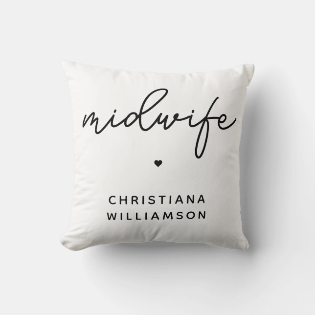 Coussin Cadeau personnalisé d'appréciation de sage-femme (Recto)