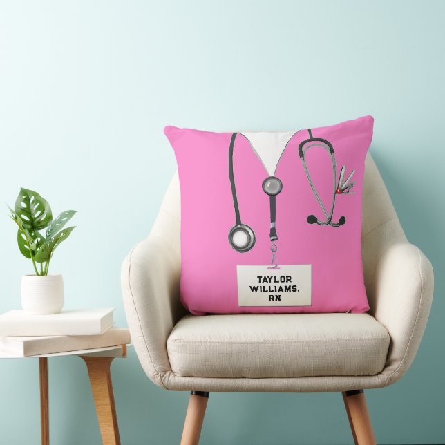 Coussin Cadeau personnalisé de diplôme d'infirmière (Chaise)