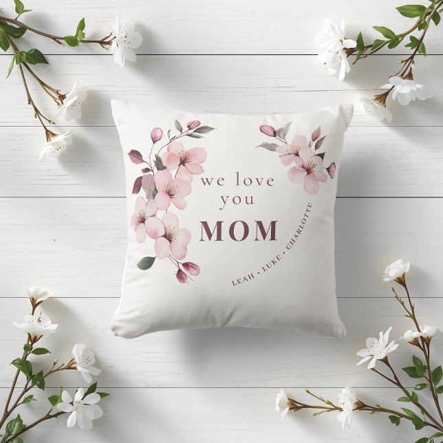 Coussin Cadeau personnalisé de la fête des mères à motif f (Créateur téléchargé)
