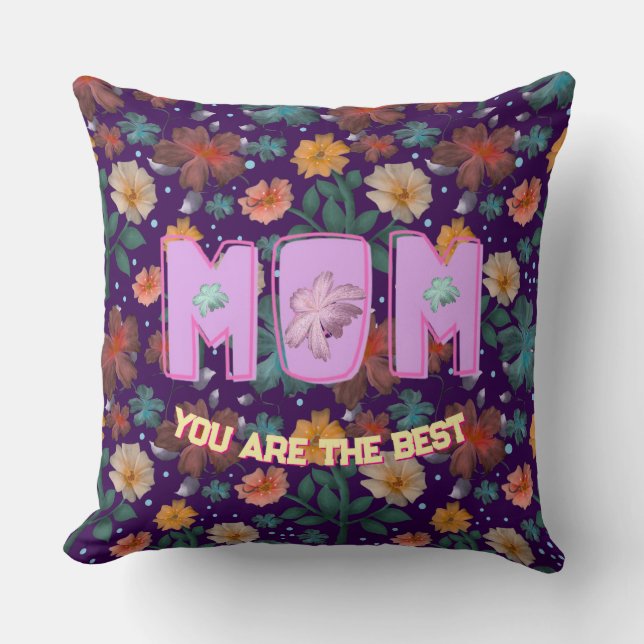 Coussin Cadeau personnalisé de la fête des mères pour le b (Recto)