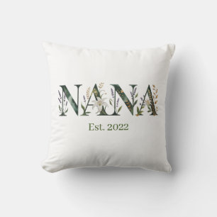 Coussin Cadeau personnalisé de Nana année d'estimation flo