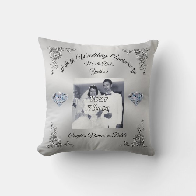 Coussin Cadeau personnalisé du 60e au 75e Mariage annivers (Recto)