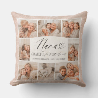 Coussin Cadeau Personnalisé Élégant Collage Photo de Nana