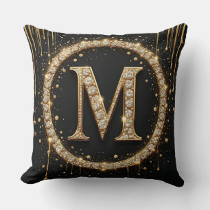 Coussin Cadeau personnalisé monogramme initiale lettre M d