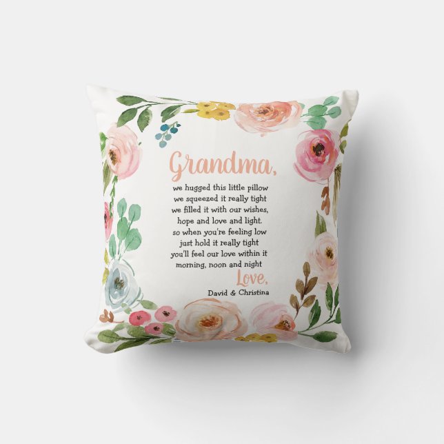 Coussin Cadeau personnalisé pour grand-mère (Recto)