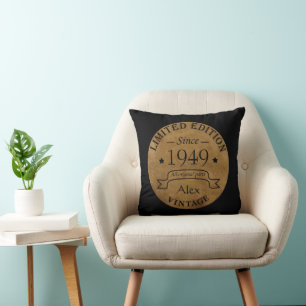 Coussin Cadeau personnalisé vintage de 75e anniversaire