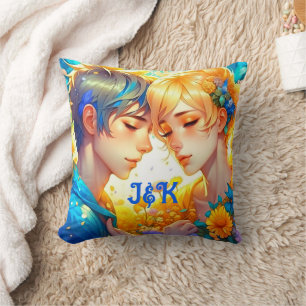 Coussin Cadeau pour couple romantique   Garçon et fille d'