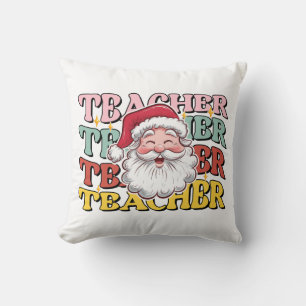 Coussin Cadeau pour Enseignant Père Noël Enseignant