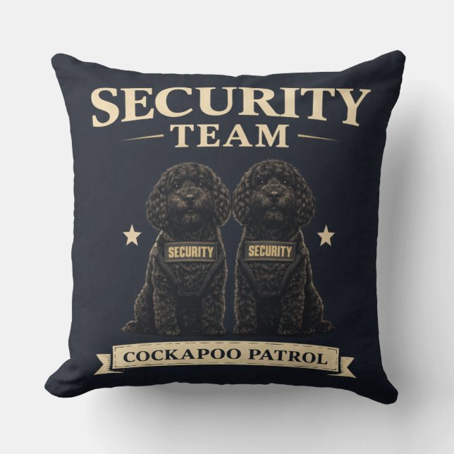 Coussin cadeau pour l'équipe de sécurité Cockapoo (Recto)