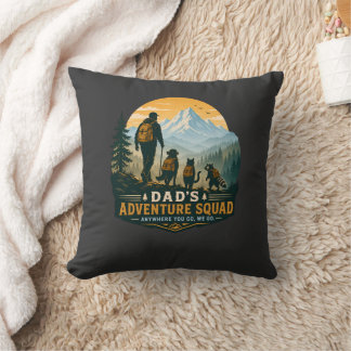 Coussin Cadeau Rétro Équipe d'Aventure de Papa pour la Ran