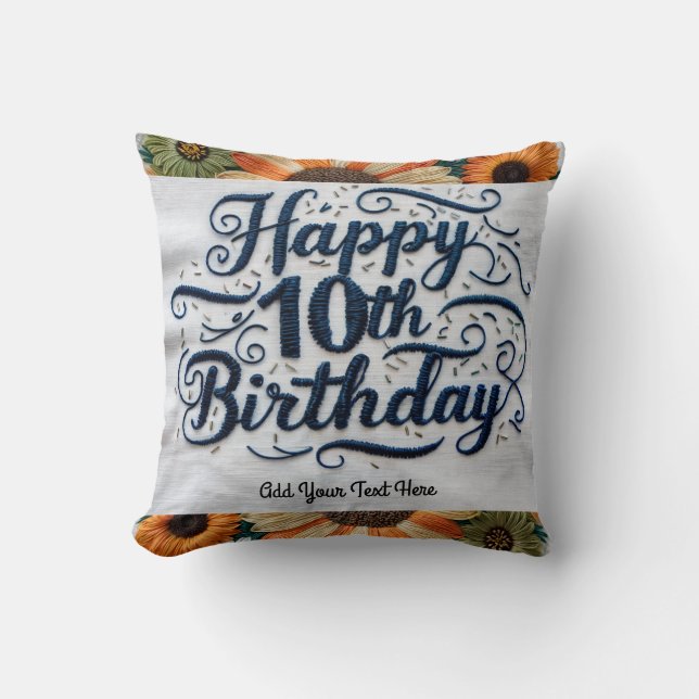 Coussin Cadeaux 10e anniversaire _est maintenant 10 chiffr (Recto)