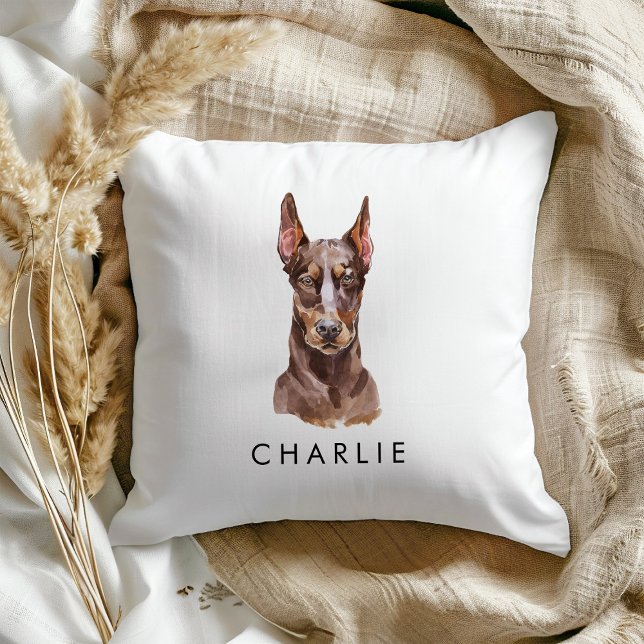 Coussin Cadeaux Amoureux de les chiens Doberman personnali (Créateur téléchargé)