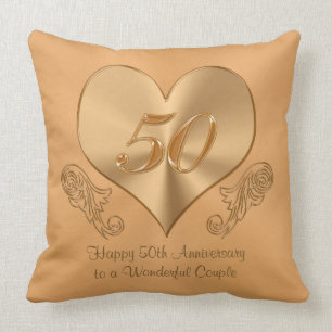 Coussin Cadeaux d'anniversaire de coutume ciquantième,