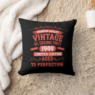 Coussin Cadeaux d'anniversaire personnalisés vintage de 75
