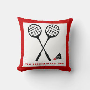 Coussin Cadeaux de badminton, raquette et billetterie pers