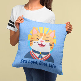 Coussin Cadeaux de chats mignons nautiques pour les propri