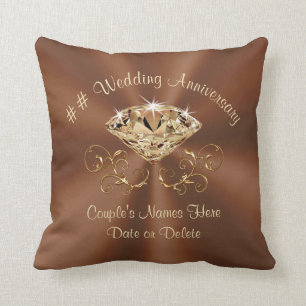 Coussin Cadeaux de cuivre d'anniversaire de mariage de