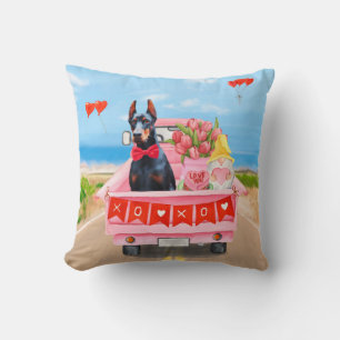 Coussin Cadeaux de la Saint-Valentin pour chien Doberman C