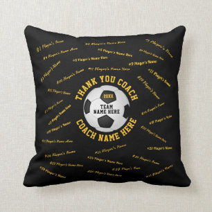 Coussin Cadeaux de Merci de l'entraîneur de football, tou
