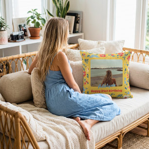 Coussin Cadeaux de photos de fleurs mignonnes pour femme d