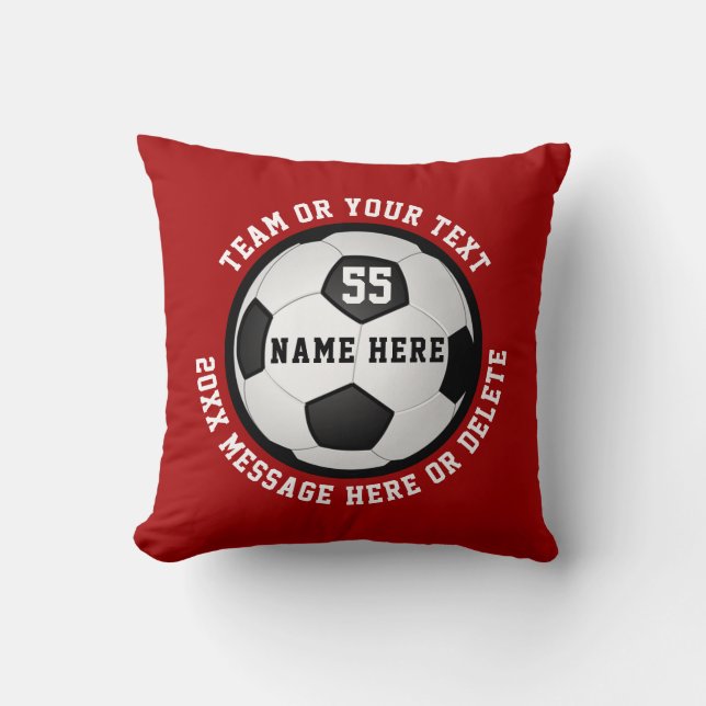 Coussin Cadeaux de soccer personnalisés pour les aînés du  (Recto)