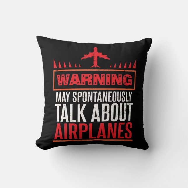 Coussin Cadeaux drôles de pilote et d'avions (Recto)