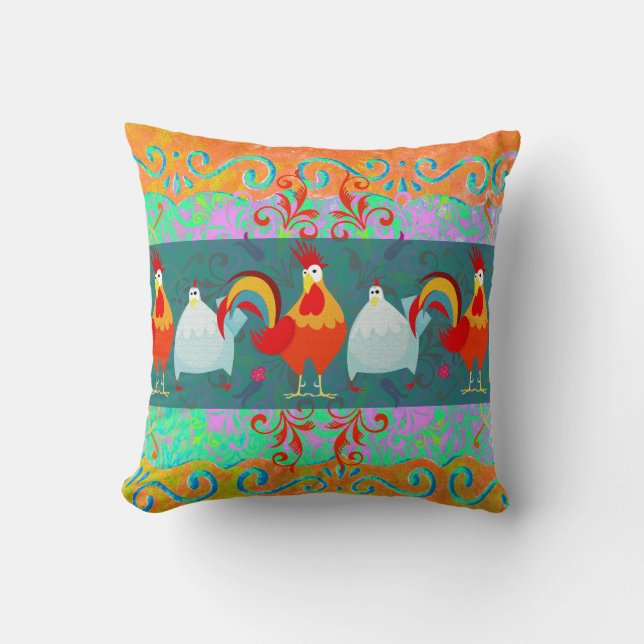 Coussin Cadeaux géniaux d'animal de ferme de poulet de (Recto)