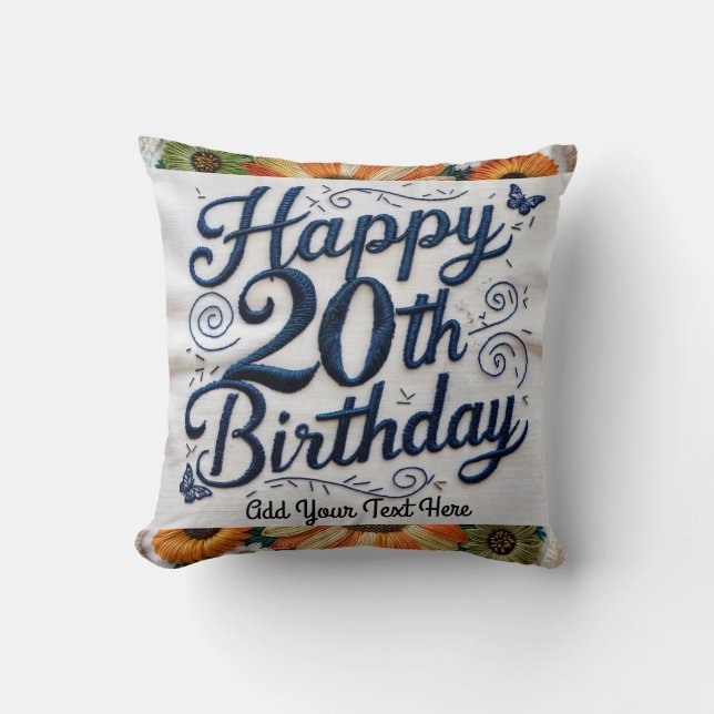 Coussin Cadeaux personnalisés 20e anniversaire Jetez l'ore (Recto)