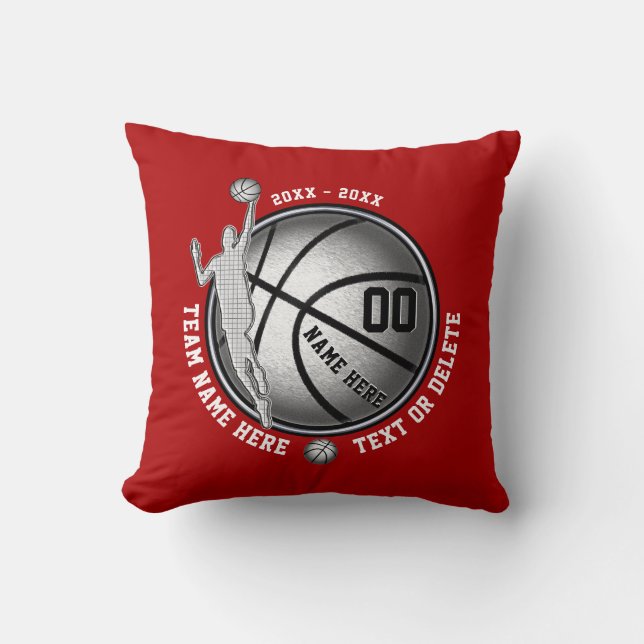 Coussin Cadeaux personnalisés de basket-ball pour des (Recto)