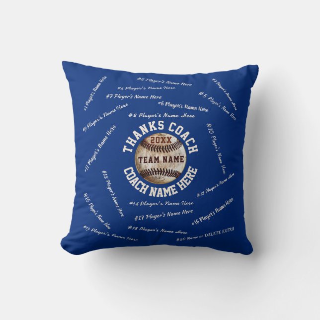 Coussin Cadeaux personnalisés d'entraîneur de base-ball, (Recto)